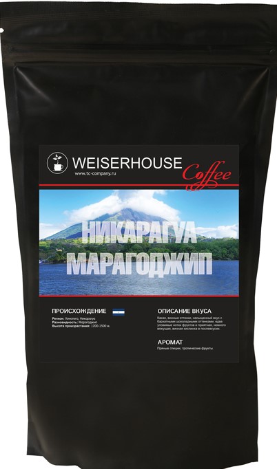 Кофе в зернах Плантационный WH Марагоджип Никарагуа, 1 кг
